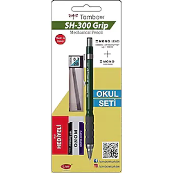 Tombow SH-300 Grip Koyu Yeşil 0.7 mm Versatil Uçlu Kalem Seti