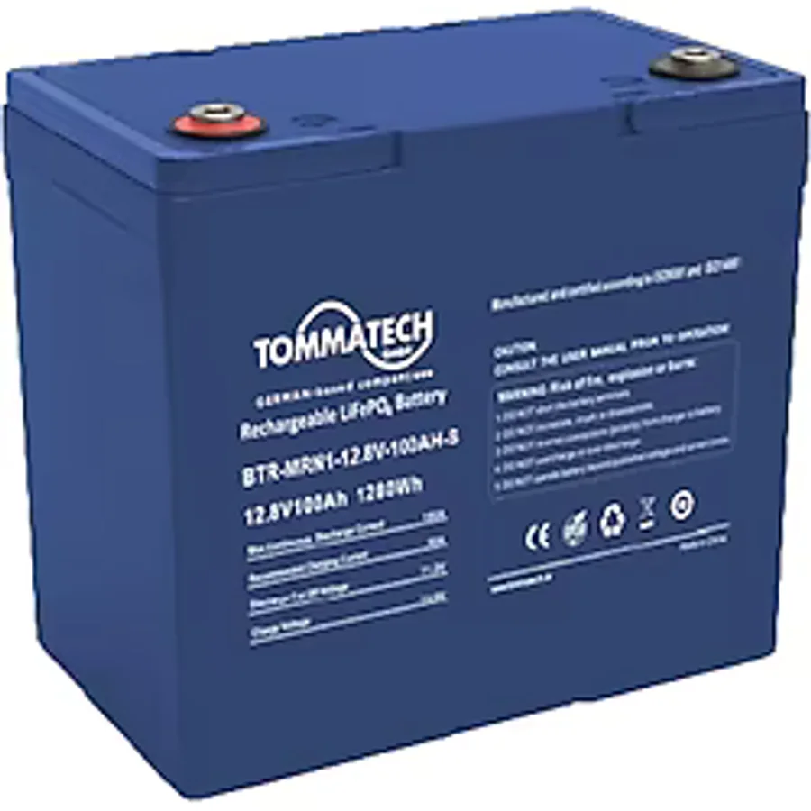 Tommatech 12.8 V 100 Ah ABS+PC Kasa Lityum Marin Akü