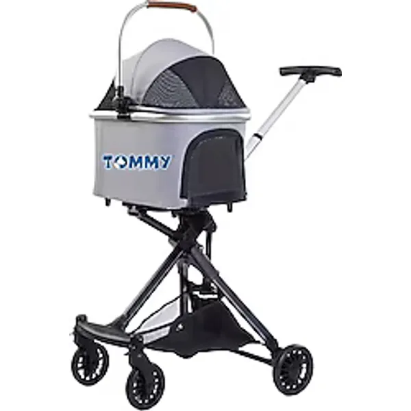 Tommy 83x48.5x110 cm Gri Kedi Köpek Arabası