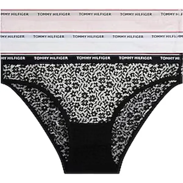 Tommy Hilfiger 3 PACK BIKINI LACE (EXT SIZES) Kadın İç Giyim, Siyah, SM