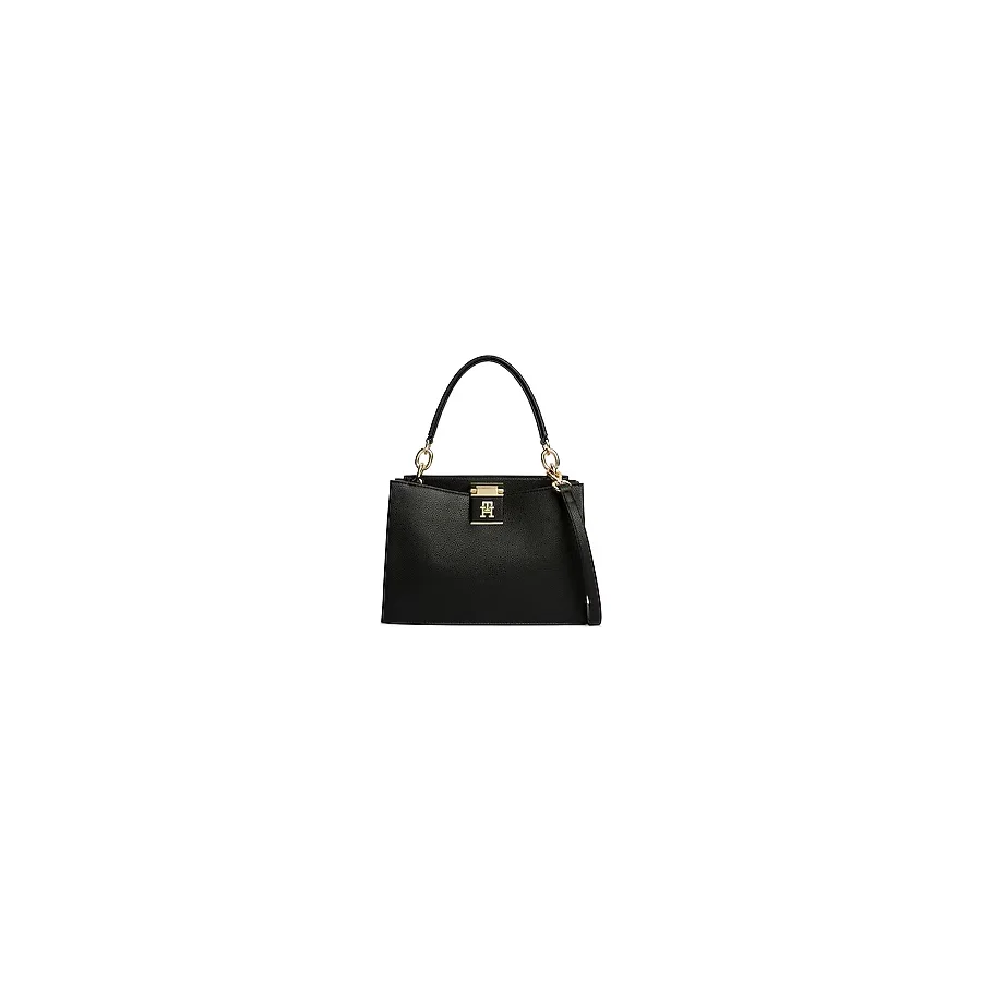 Tommy Hilfiger TH HER MED SATCHEL, BDS Siyah Kadın Çanta & Cüzdan AW0AW17191BDS
