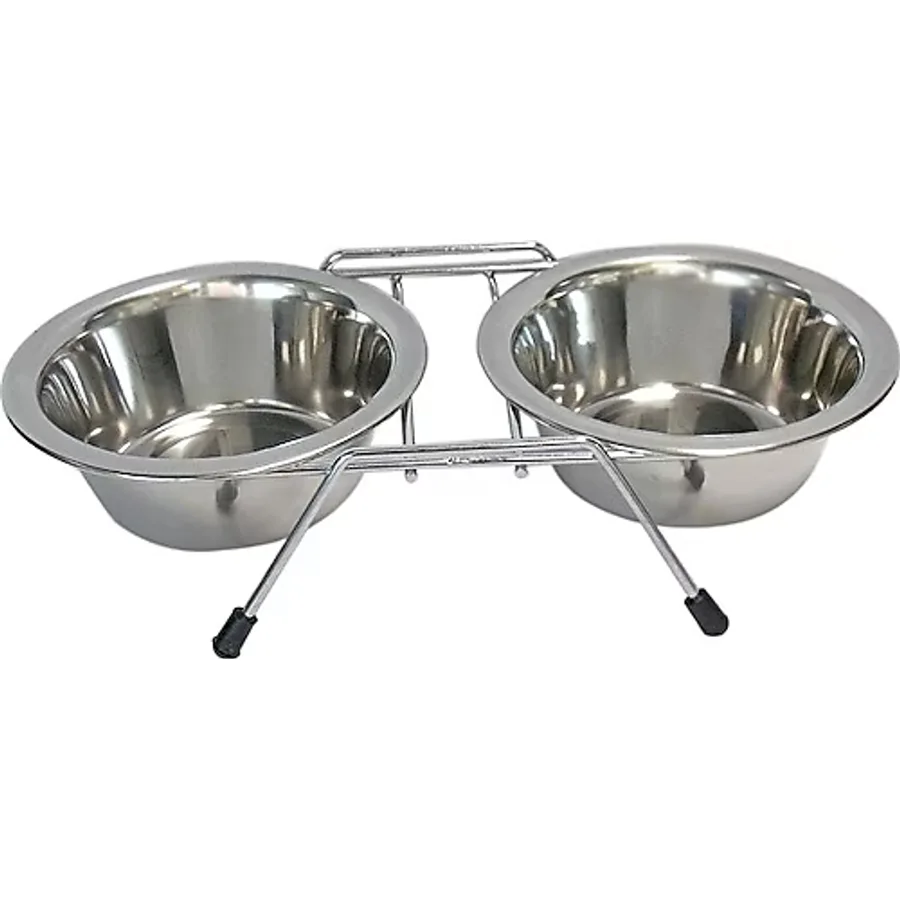 Tommy Tel Ayaklı İkili 10 oz Köpek Mama Kabı