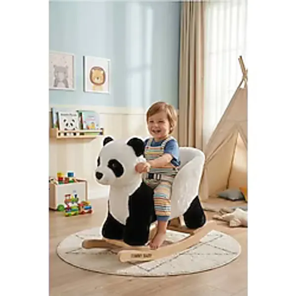 Tommybaby Sallanan Oyuncak At, Sallanan Ahşap Sallanan Panda Çok Renkli
