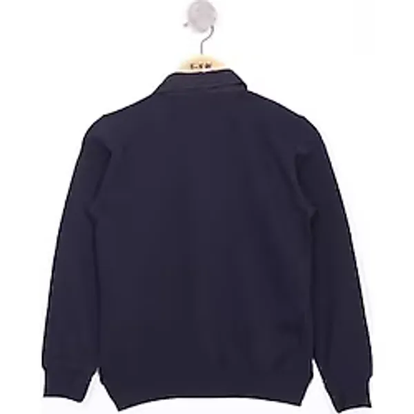 Toontoy Erkek Çocuk Gömlek Yaka Okul Sweatshirt Lacivert 12 YAŞ