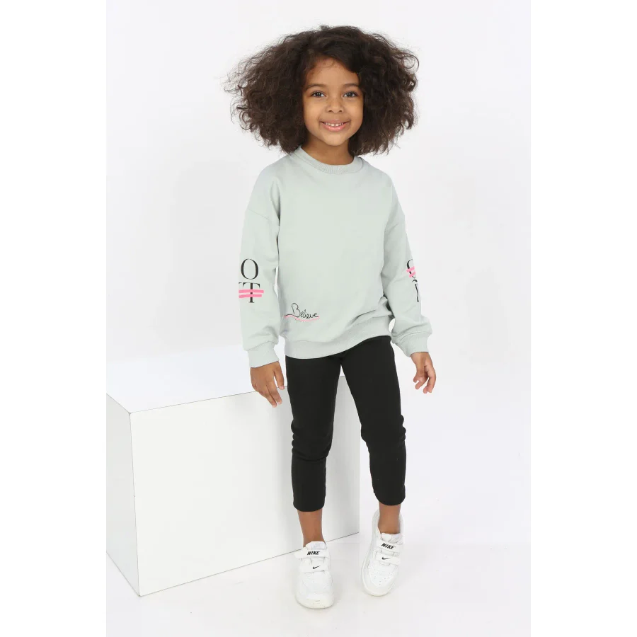 Toontoy Kız Bebek Believe Baskılı Sweatshirt