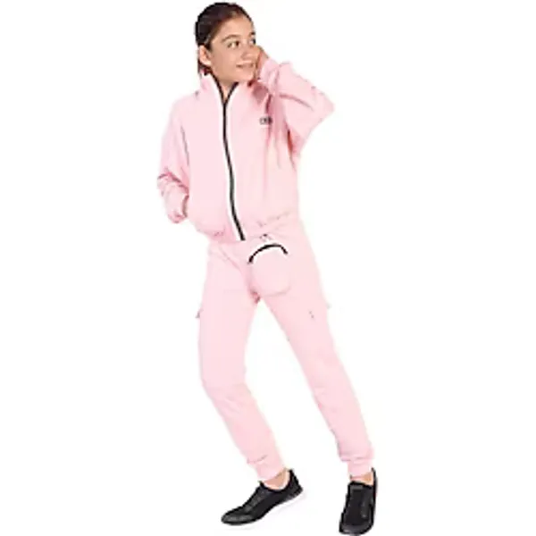 Toontoy Kız Çocuk Cüzdan Detaylı Eşofman Takımı Kahverengi 8-9 YAŞ