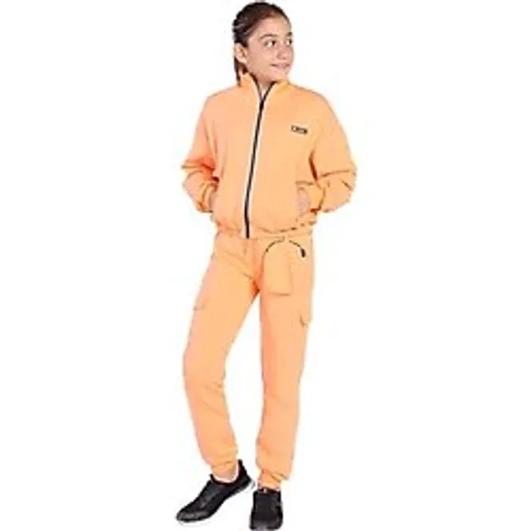 Toontoy Kız Çocuk Cüzdan Detaylı Eşofman Takımı Turuncu 12-13 YAŞ
