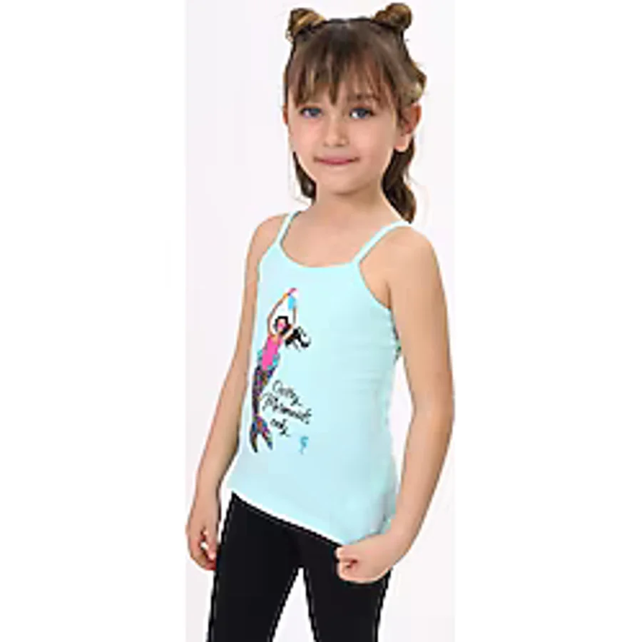 Toontoy Kız Çocuk Deniz Kızı Baskılı Pul İşlemeli Atlet