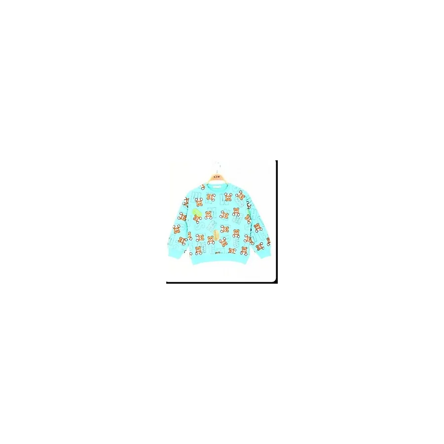 Toontoy Kız Çocuk Harf Baskılı Sweatshirt - 8 Yaş - Mint Yeşili