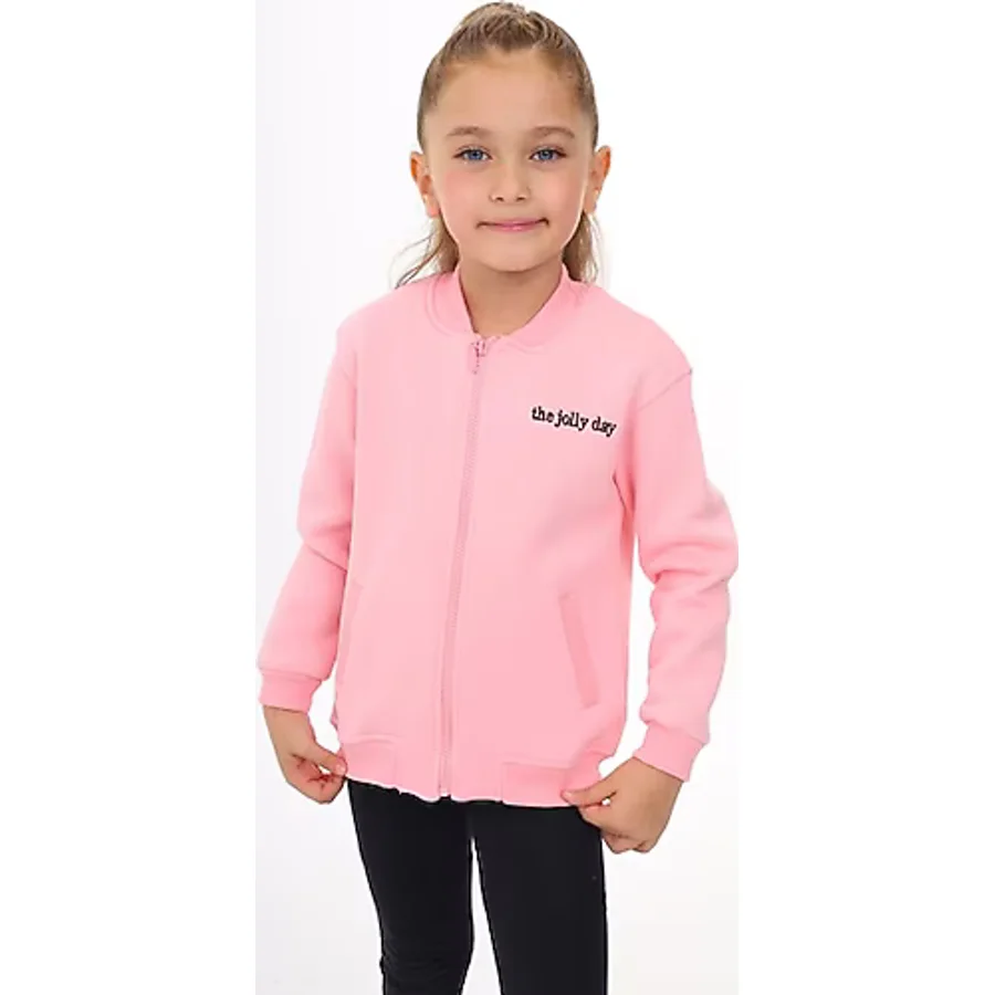 Toontoy Kız Çocuk Nakışlı Hırka Pembe 4 YAŞ