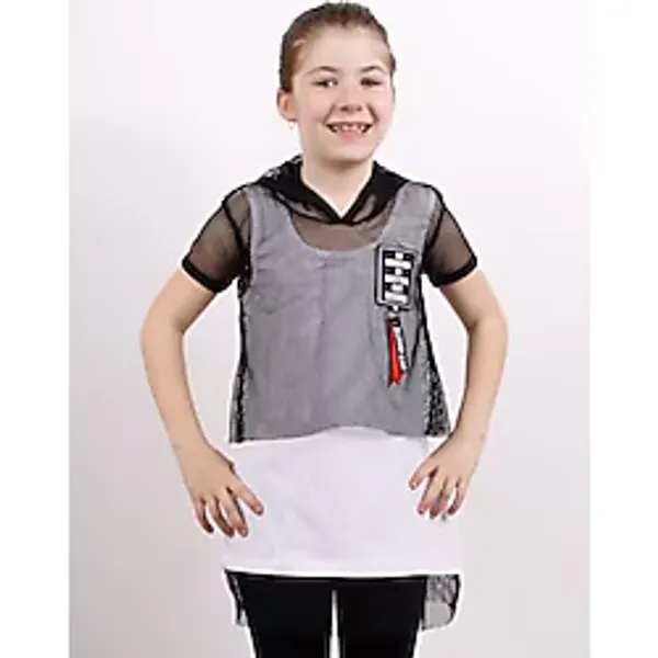 Toontoy Kız Çocuk Tüllü 2 Li Takım Elbise - 8 Yaş - Beyaz