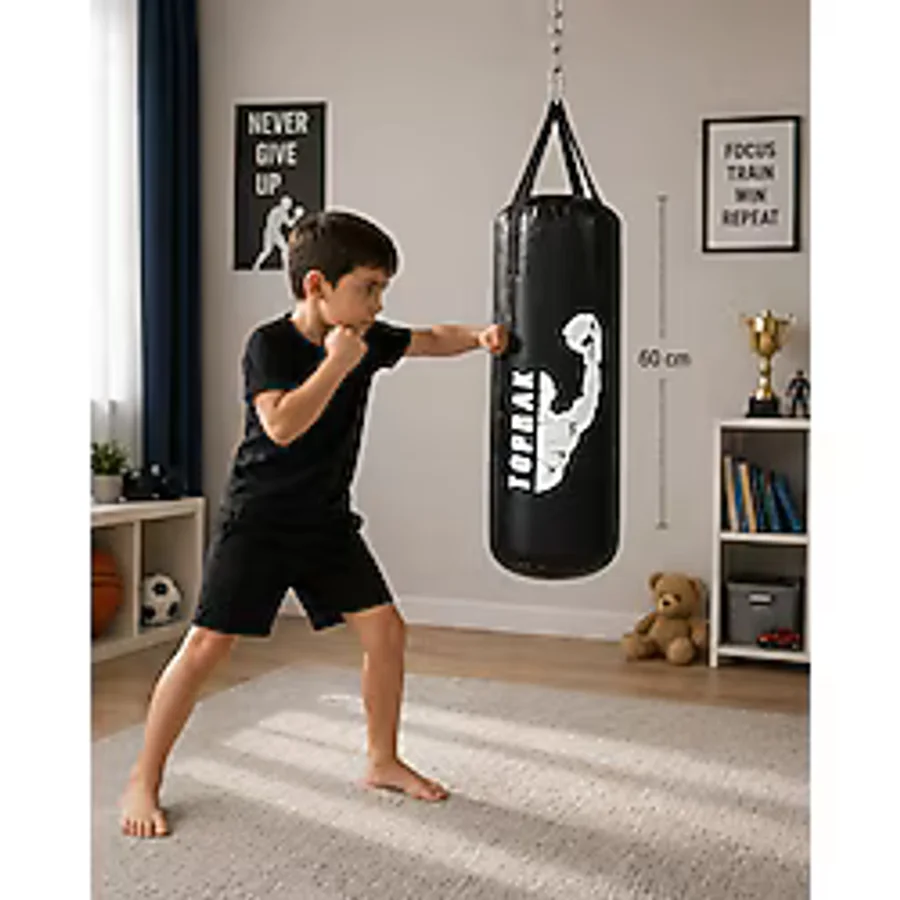 Toprak Sport Boks Torbası Eldiven ve Karabina Hediyeli 60 cm Siyah