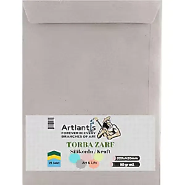 Torba Zarf 32x42 Cm Kraft 90 Gr Silikonlu 25li 1 Paket Artlantis 320x420 Mm Torba Zarf Kraft 25 Li 1 Paket