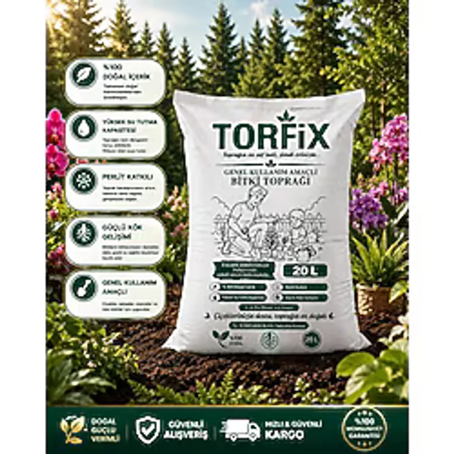 Torfix Torf 20 Lt Özel Karışımlı Perlit Katkılı Iç Dış Mekan Bitki Yetiştirme Toprağı - 123