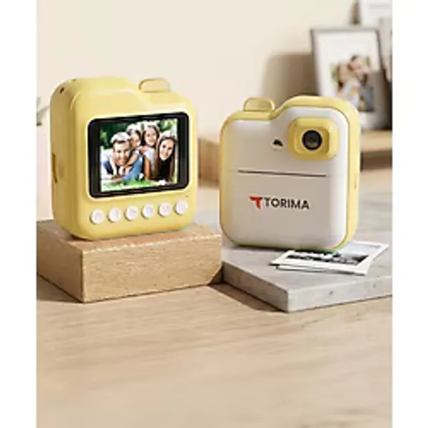 Torima Dijital Fotoğraf Makinesi Çocuk Termal Resim Baskılı Yazıcı Kamera Video Makinesi CMR15 Sarı