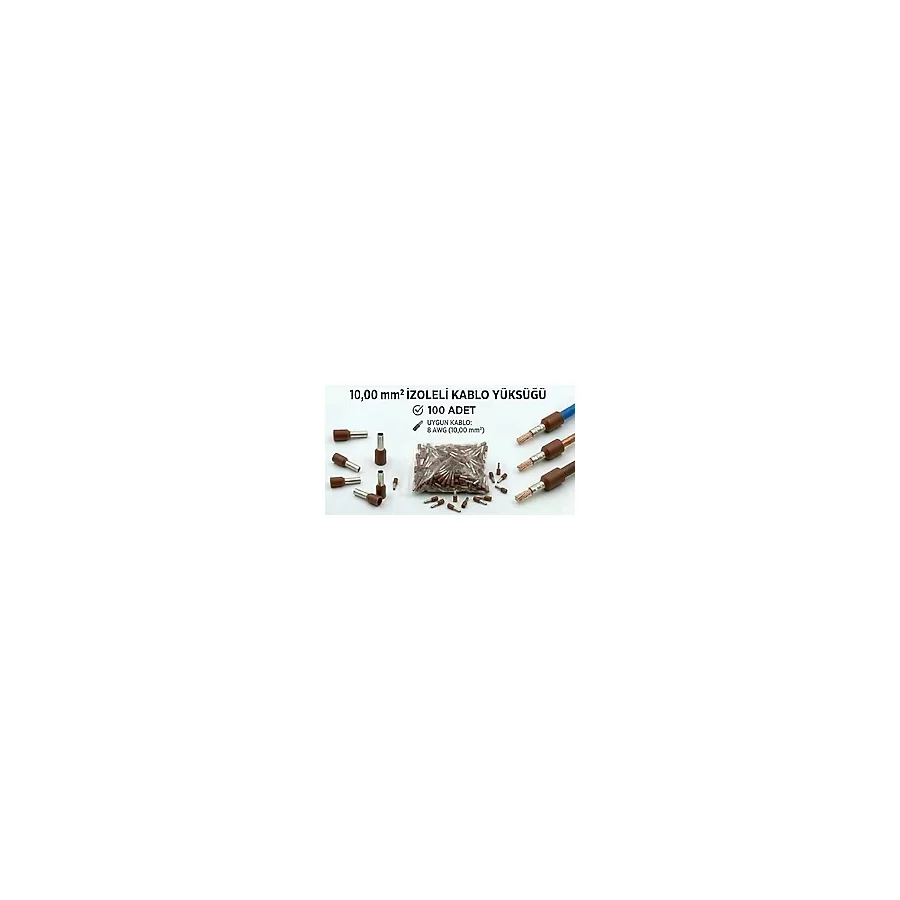 Tork 10 mm Izoleli Kablo Yüksüğü - 8 Awg - Kahverengi Renk - 100 Adet