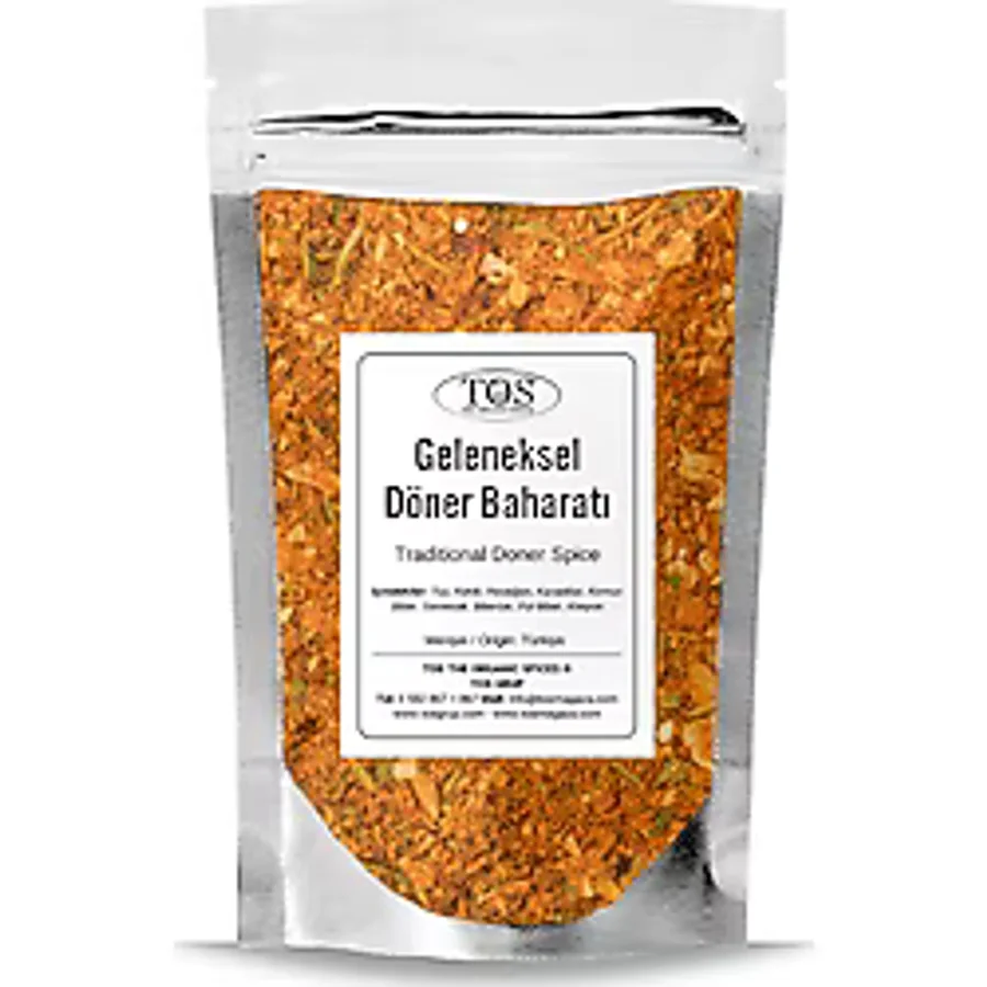 TOS The Organic Spices Geleneksel Döner Baharatı 250 gr Traditional Döner Spice - Premium Quality Baharat Karışımı