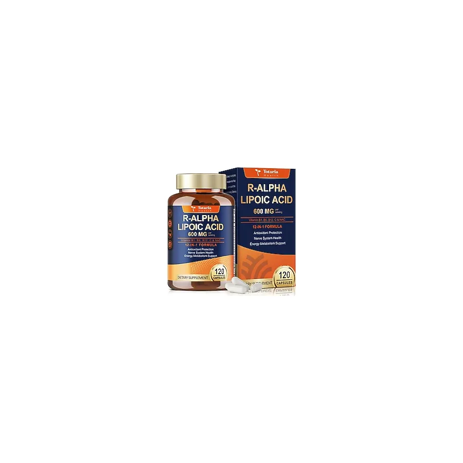 Totaria Healt R Alpha Lipoic Acid 600 mg With Nac - Ala Antioxidant Neuropathy - Nerve Health - Cell Energy - Anti-Aging Vegan 120 Kapsül - Aromasız