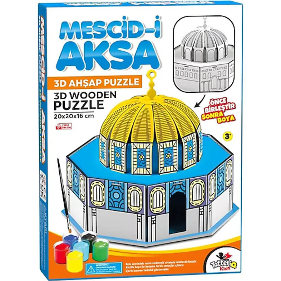 Totteriq Mescid-İ Aksa 3D Ahşap Puzzle ve Boyama 8209 Maket Seti