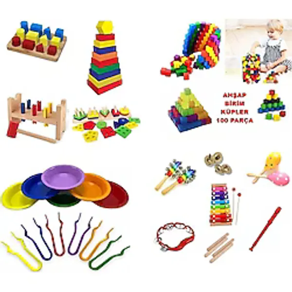 Toy Oyuncak Okul Öncesi 21 Adet Montessori Eğitici Anaokulu Kavram Oyuncak Seti Eğitim Materyalleri