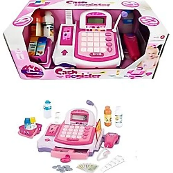 Toycraft Pilli Slip Çıkarabilen Oyuncak Yazar Kasa Pembe