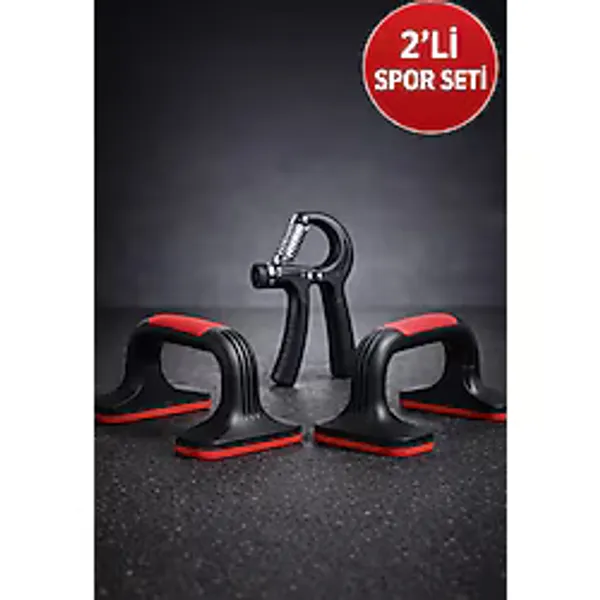 TOYFEST 2'li Set Ayarlanabilir El Yayı 10-60 KG + Şınav Barı Seti Bilek, Ön Kol ve Göğüs Güçlendirme
