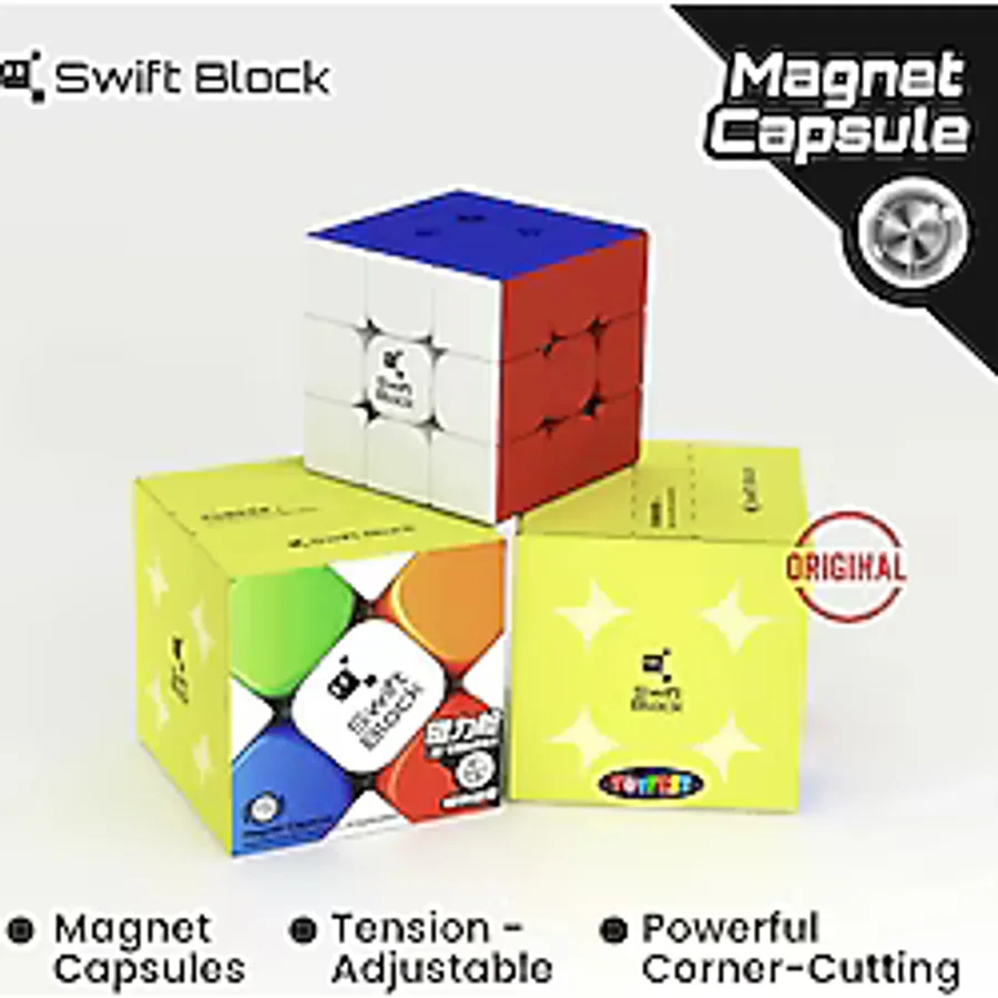 Toyfest Gan Cube Mg Swift Block 48 Mıknatıslı 3x3 Zeka Küpü Profesyonel Speed Cube Askılı Model 4647