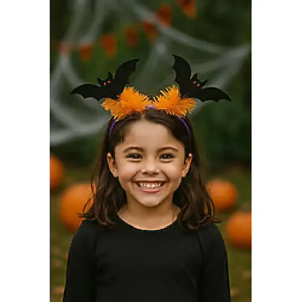 Toyfest Karanlık Yarasa Tac Parlak Turuncu Parti Aksesuar Halloween Cadılar Bayramı Çocuk Kostum Tacı