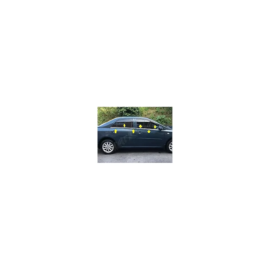 Toyota Corolla Krom Cam Çıtası 2007 - 2012 4 Parça Paslanmaz Çelik