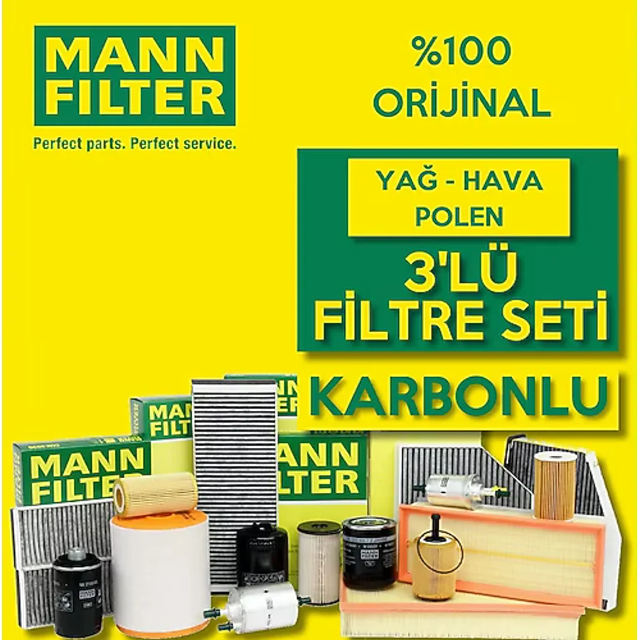 Toyota Corolla Uyumlu 1.33 1.6 Mann-Filter Filtre Bakım Seti 2007-2018