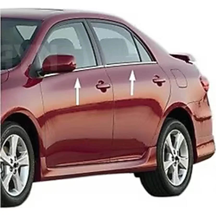 Toyota Corolla Uyumlu Cam Çıtası 2007-2013 4 Parça Paslanmaz Çelik