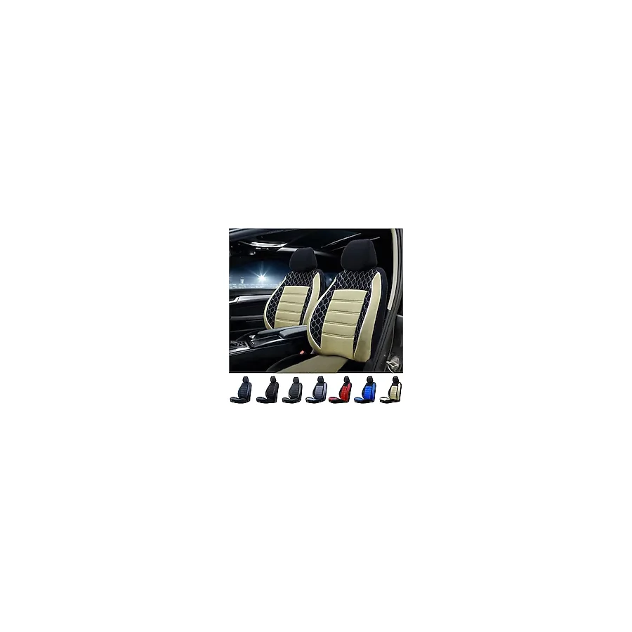 Toyota Corolla Uyumlu Oto Koltuk Kılıfı Gof Bej-Beyaz
