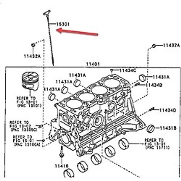 Toyota Corolla Yağ Çubuğu (2000-2008) 1.6, 1.4 153010D010