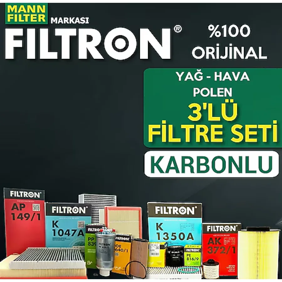 Toyota Uyumlu Auris 1.6 Mann Filtron Filtre Bakım Seti 2007-2018