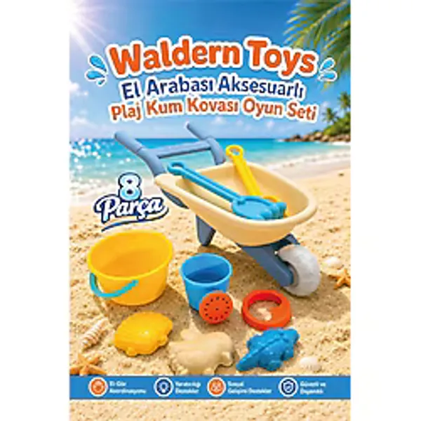 Toys El Arabası Aksesuarlı Plaj Kum Kovası Oyun Seti
