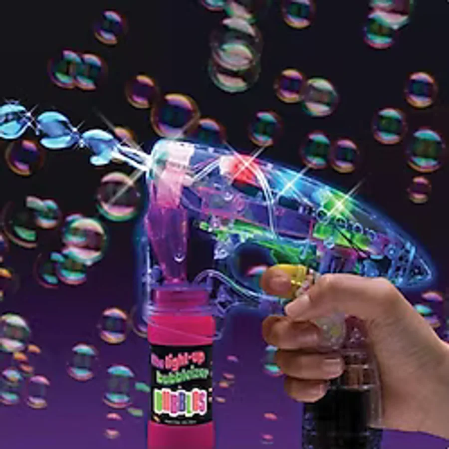 Toys Köpük Tabancası Işıklı Pilli Baloncuk Tabancası ve 500 ml Solüsyon