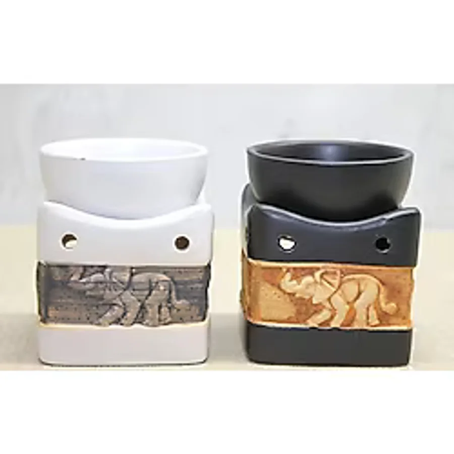 Tp Buğz Seramik Fil Kabartmalı Buhurdanlık
