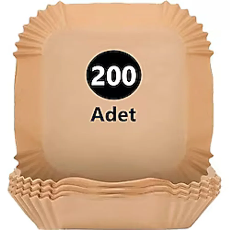 Tp Company 200 Adet Airfryer Pişirme Kağıdı Kare Tabak Model Yağlı Kağıt - Kahverengi