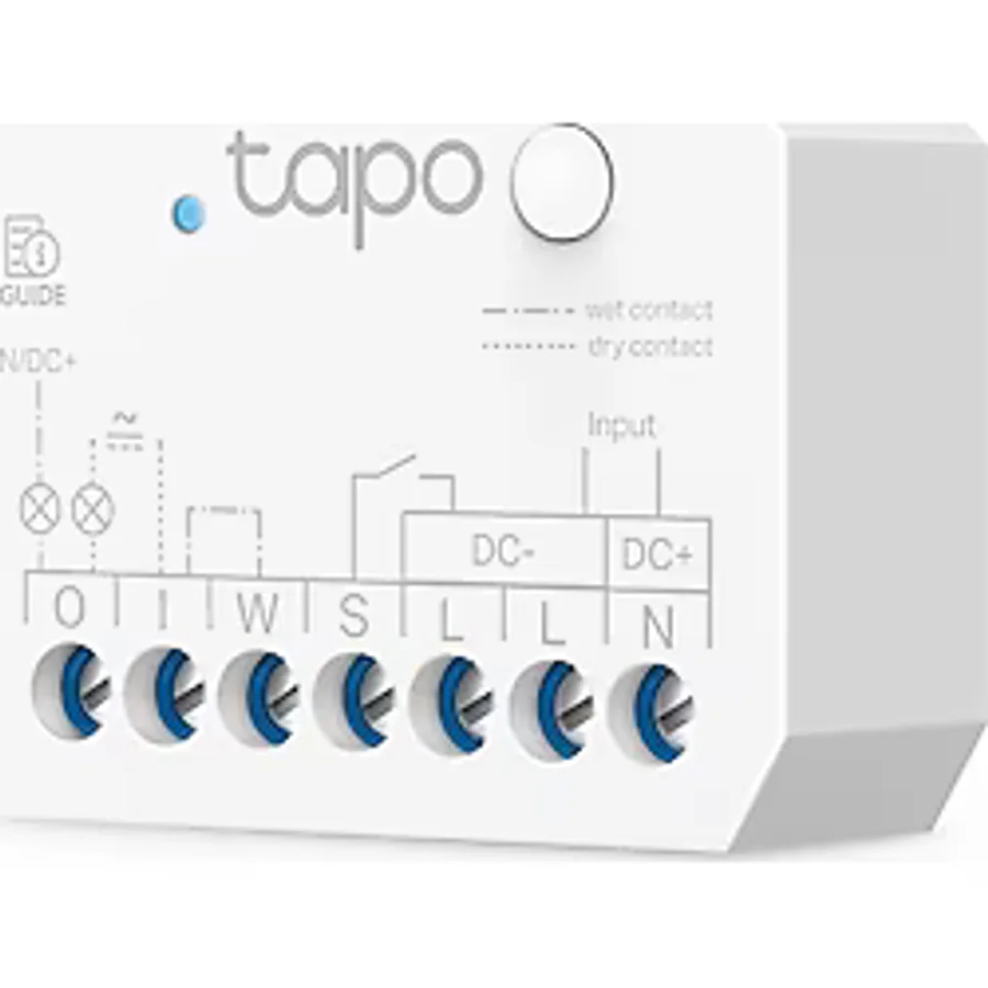 Tp-Link Tapo S110E Akıllı Wi-Fi Switch Röle Modülü Kuru ve Islak Kontak Modu Matter Sertifikalı Enerji Izleme ve Üretim Takibi Garaj Kapısı ve Kombi Kontrolü Bluetooth Kompakt Tasarım