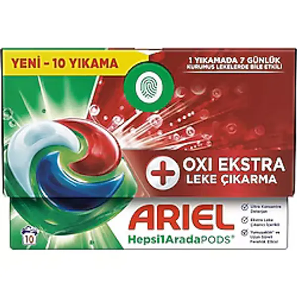 Tr HEPSI1ARADA Pods Oxi Extra Leke Çıkarma Kapsül Çamaşır Deterjanı Beyazlar ve Renkliler 10 - 0,5 gr