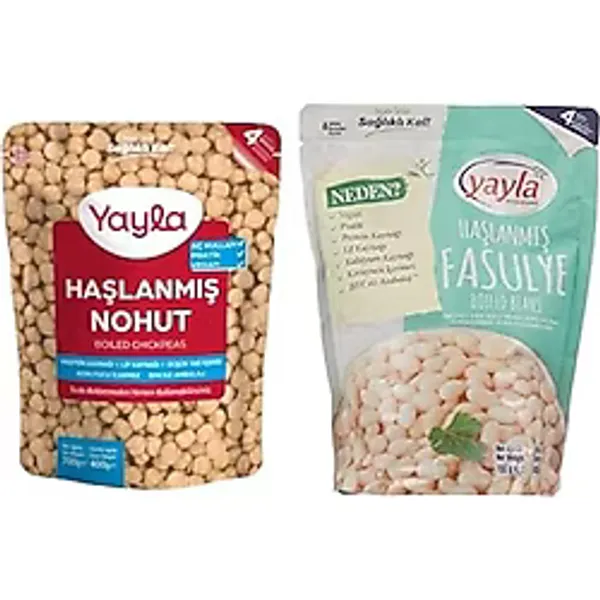 Tr Yayla Hazır Yemek Seti (Haşlanmış Nohut ve Fasulye, 2 x 700 G) - 0,18 kg