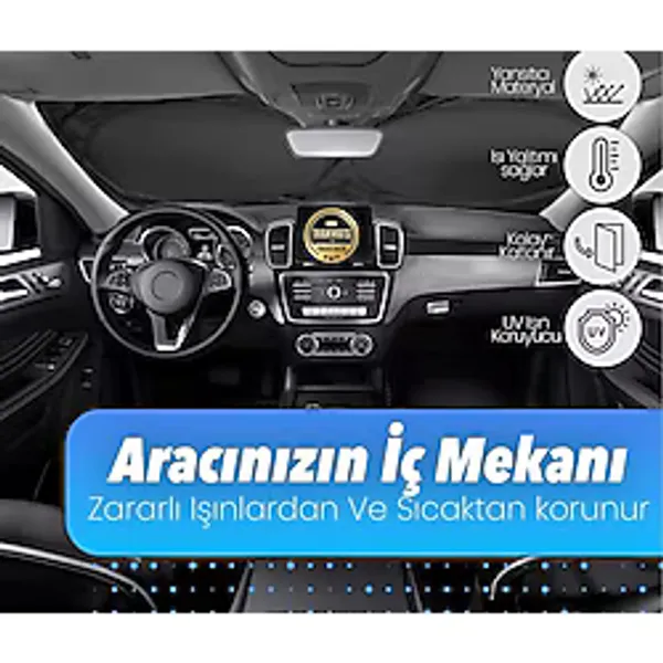 Trakmats Mercedes Cla 2020-2025 Ile Uyumlu Oto Ön Cam Güneşlik, Katlanabilir Milfonlu, Uv Koruma, 150X70 Cm