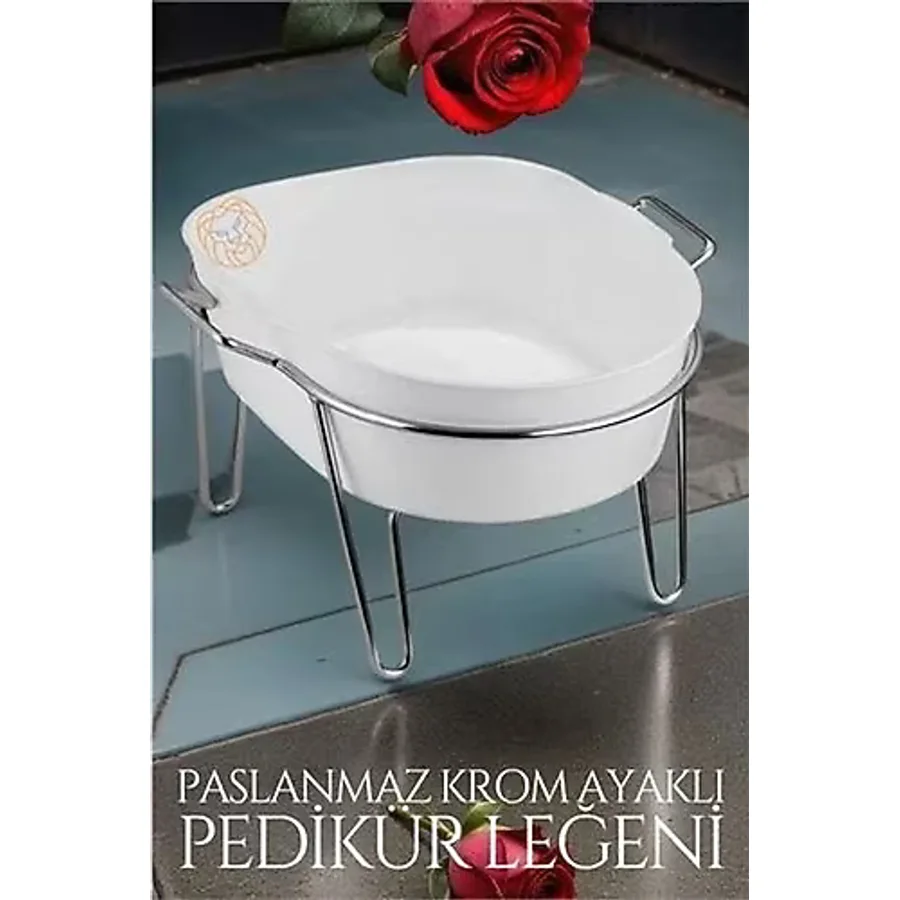 Transformacion Krom Ayaklı Pedikür Leğeni Beyaz G.gibeau Design 719415