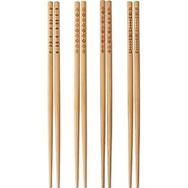 Trebent Yemek Çubukları, 4 Çift, Bambu