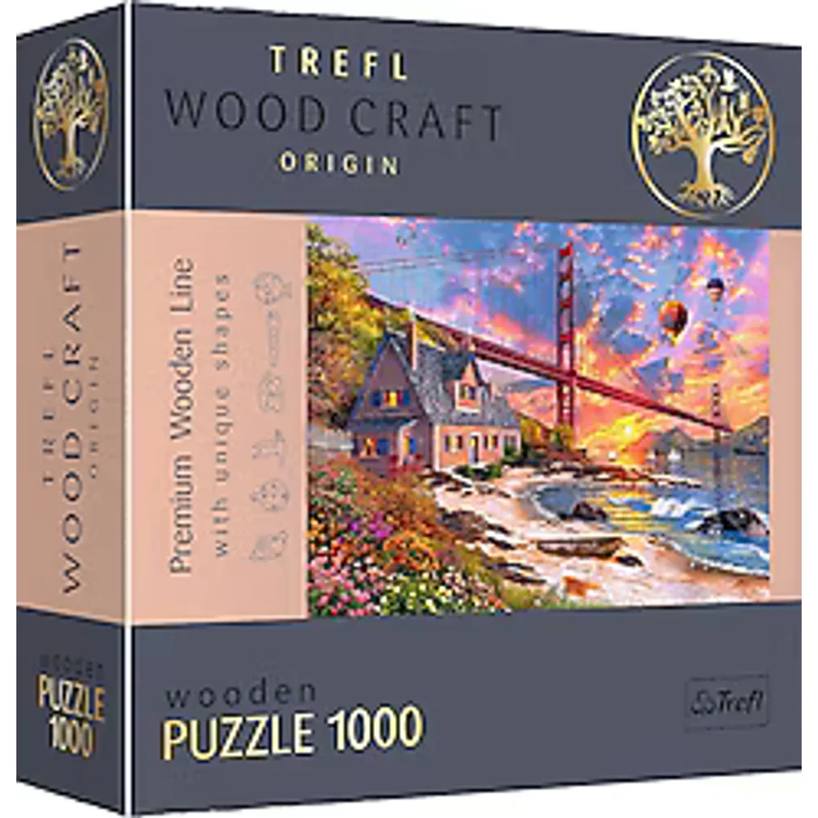 Trefl Golden Gate Üzerinde Gün Batımı 1000 Parça Ahşap Puzzle 20164
