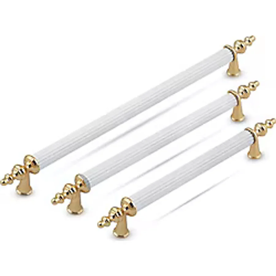 Trend Kulp Gold - Beyaz Retro Dolap Çekmece Kulpları - 160 mm