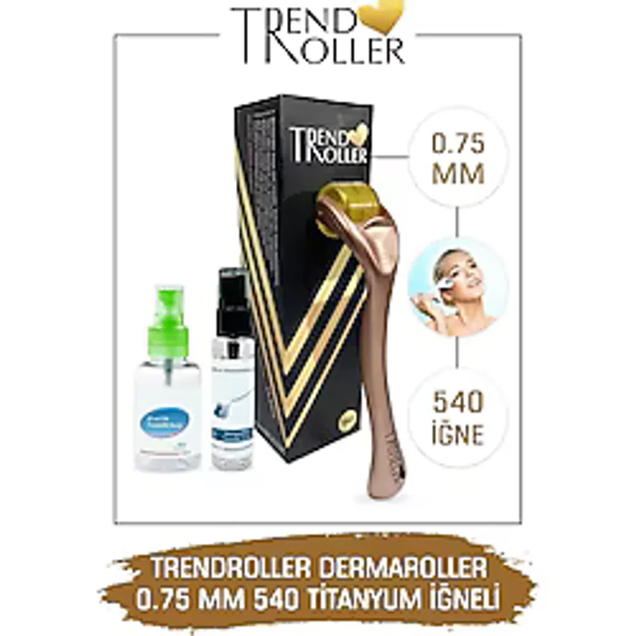 Trendroller Dermaroller 0.75mm Titanyum 540 Iğne Orijinal Derma Roller