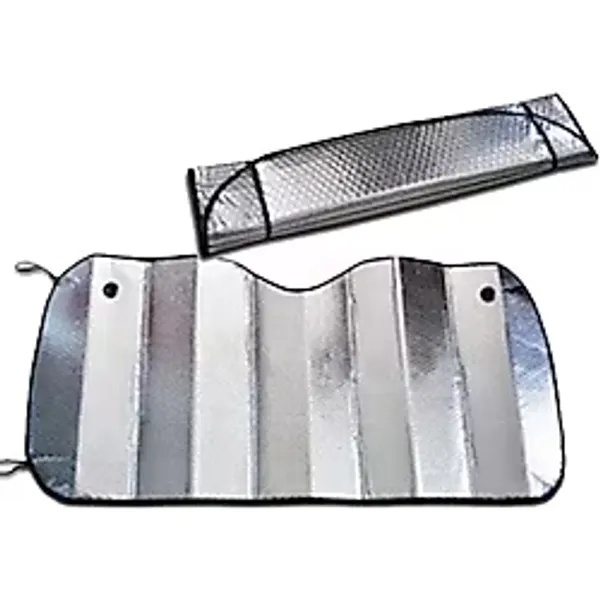 Trendy Shop Ermiya 120x65 Araba Ön Cam Güneşliği Balonlu Metalize Parlak Alüminyum Katlanabilir Oto Güneşlik