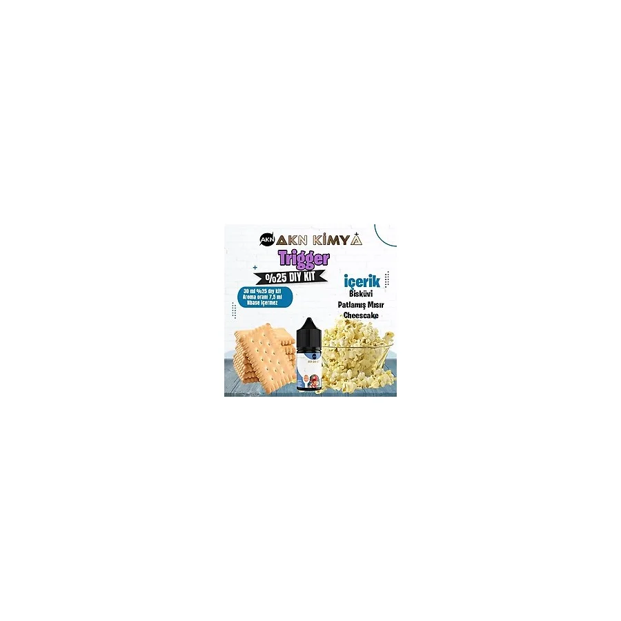 Trigger Yoğun Dıy Kit Bisküvi Patlamış Mısır Gıda Aroması %25 Oranda Aroma İçerir (Hazır Değildir )