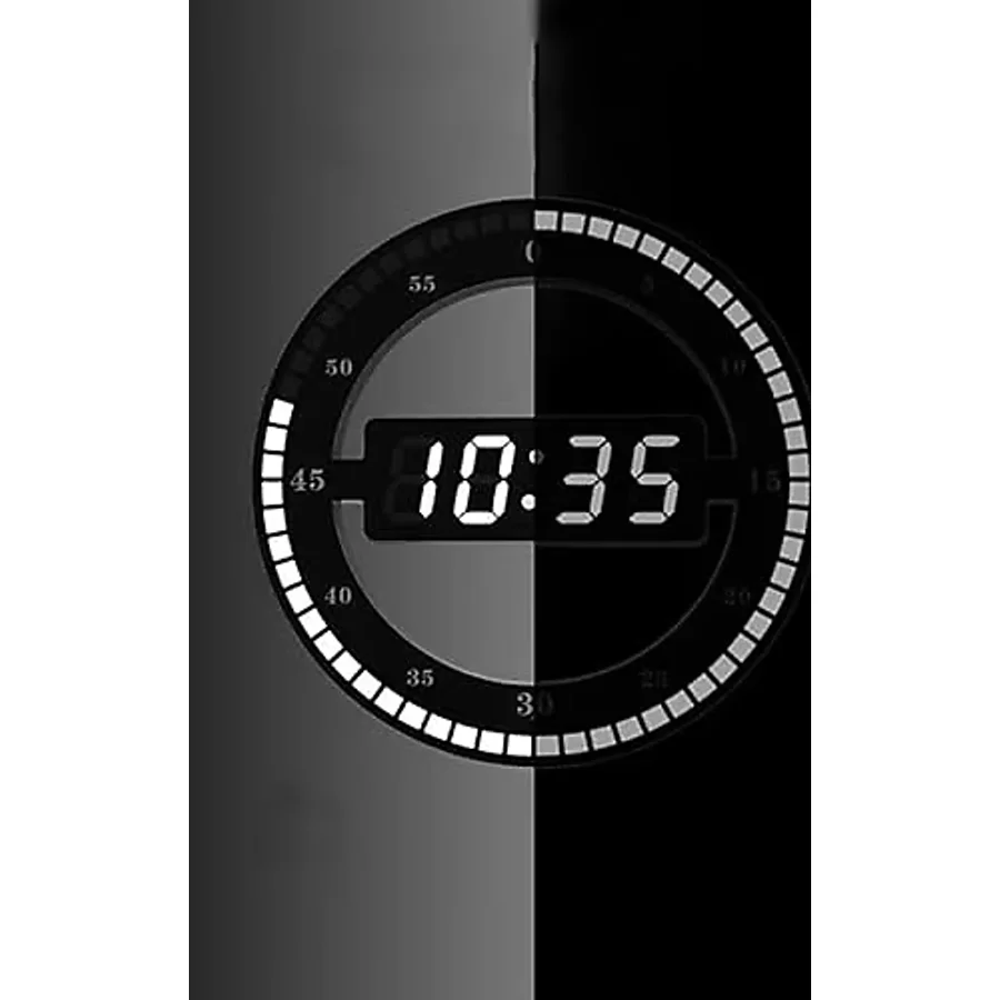 TriLine 3D LED Dijital Elektronik Duvar Saati, Modern Tasarım, Otomatik Parlaklık Ayarlı, 30.5x30.5x2.3 cm, Siyah, USB Güç Adaptörlü, Tarih ve Derece Göstergeli
